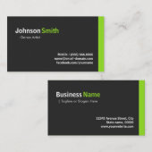 Dance Artist - Modern minimalist Green Visitekaartje (Voorkant / Achterkant)