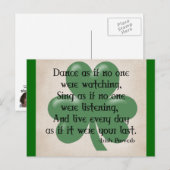 Dance as if: Irish Proverb (Black Design) Briefkaart (Voorkant / Achterkant)