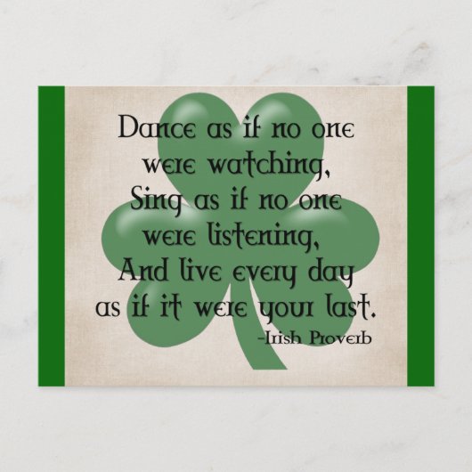 Dance as if: Irish Proverb (Black Design) Briefkaart (Voorkant)