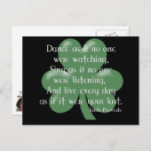 Dance as if: Irish Proverb (White Design) Briefkaart (Voorkant / Achterkant)