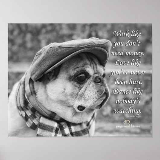 Dance as Niemand kijkt naar Poster Pug (Voorkant)