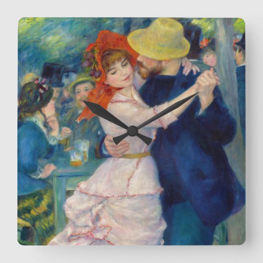 Dance at Bougival, 1883, by Pierre-Auguste Renoir Vierkante Klok (Voorkant)
