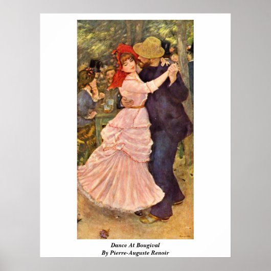 Dance at Bougival by Pierre-Auguste Renoir Poster (Voorkant)