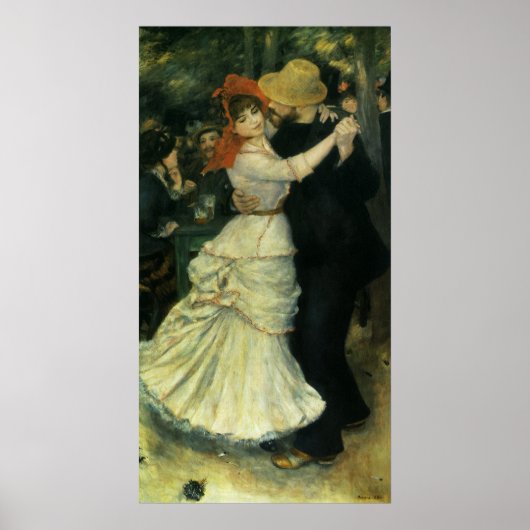 Dance at Bougival by Pierre Renoir,  kunst Poster (Voorkant)