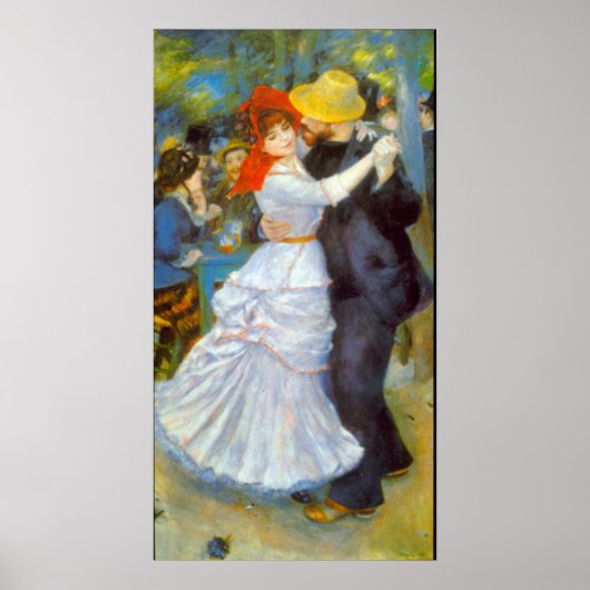 Dance at Bougival by Pierre Renoir Poster (Voorkant)