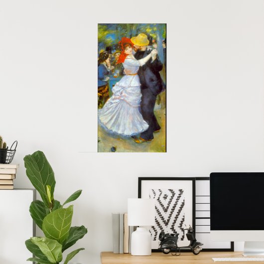 Dance at Bougival by Pierre Renoir Poster (Thuiskantoor)