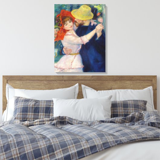Dance at Bougival, Couple by Pierre-Auguste Renoir Canvas Afdruk (Insitu (Slaapkamer))