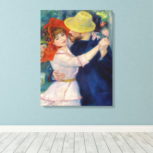 Dance at Bougival, Couple by Pierre-Auguste Renoir Canvas Afdruk (Insitu (Houten vloer))
