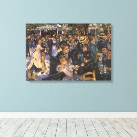 Dance at Le Moulin de la Galette by Pierre Renoir Canvas Afdruk (Insitu (Houten vloer))
