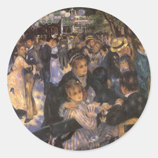 Dance at Le Moulin de la Galette by Pierre Renoir Ronde Sticker (Voorkant)