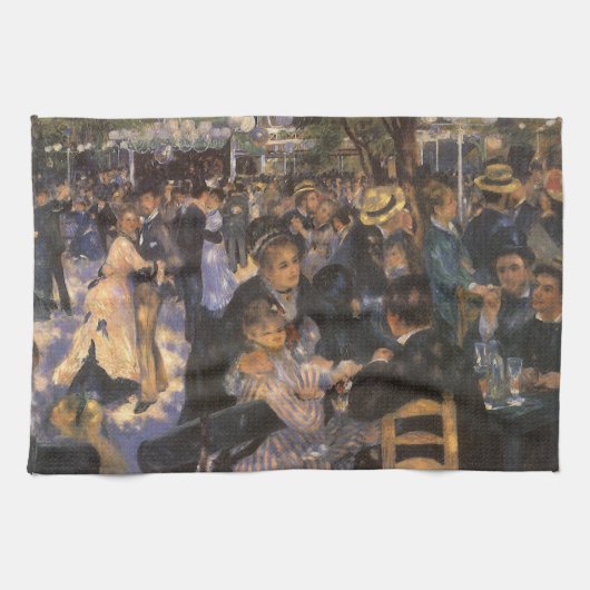 Dance at Le Moulin de la Galette by Pierre Renoir Theedoek (Horizontaal)