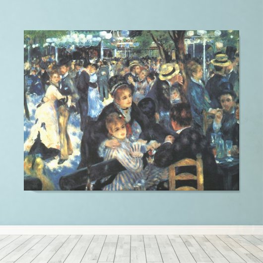 Dance at Le Moulin de la Galette by Renoir Canvas Afdruk (Insitu (Houten vloer))