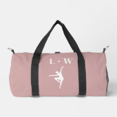 Dance Bag - Roze Initialen Naam Duffle Bag Plunjezak (Voorkant)