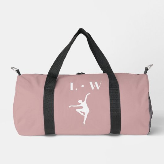 Dance Bag - Roze Initialen Naam Duffle Bag Plunjezak (Voorkant)