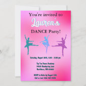 Dance Ballerina Birthday Party Invitation Kaart (Voorkant)