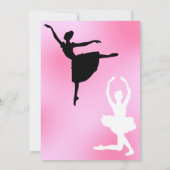 Dance Ballerina Birthday Party Invitation Kaart (Achterkant)