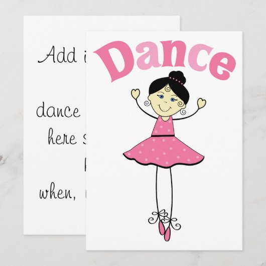 Dance Ballerina Kaart (Voorkant / Achterkant)