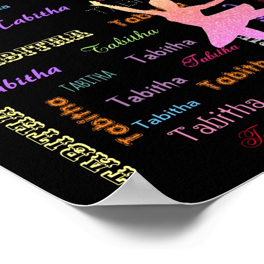 Dance Ballerina met persoonlijke naam overal Poster (Hoek)