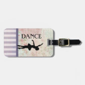 Dance - Ballerina Silhouette  achtergrond Bagagelabel (Voorkant horizontaal)