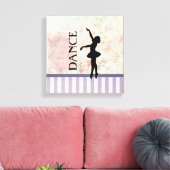 Dance - Ballerina Silhouette achtergrond Canvas Afdruk (Insitu (Woonkamer))