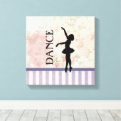 Dance - Ballerina Silhouette achtergrond Canvas Afdruk (Insitu (Houten vloer))