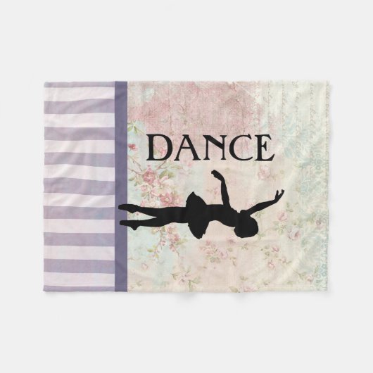 Dance - Ballerina Silhouette  achtergrond Fleece Deken (Voorkant (Horizontaal))