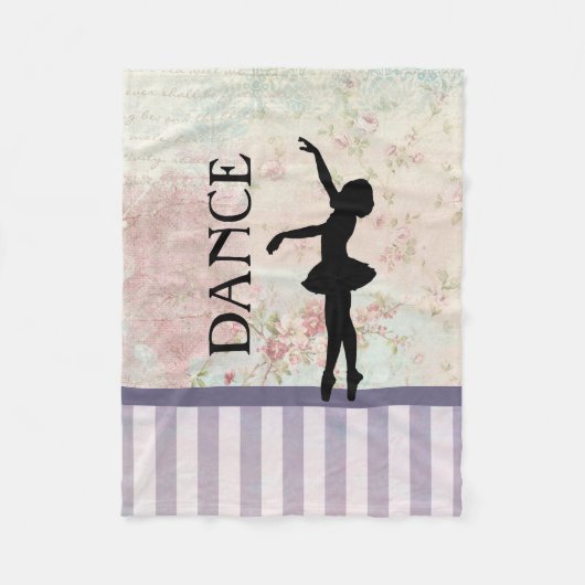 Dance - Ballerina Silhouette  achtergrond Fleece Deken (Voorkant)