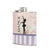 Dance - Ballerina Silhouette achtergrond Heupfles (Links)