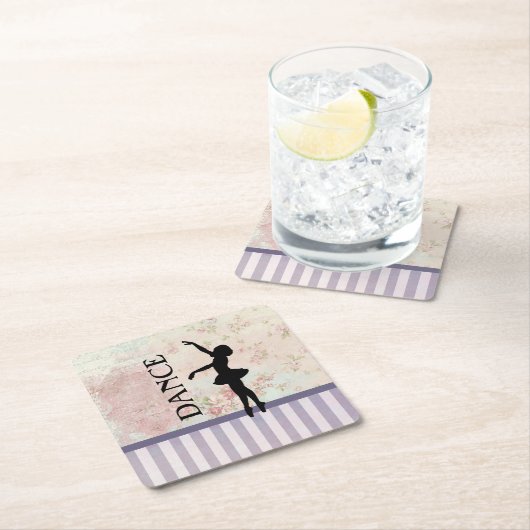 Dance - Ballerina Silhouette  achtergrond Kartonnen Onderzetters (Insitu)