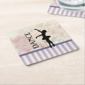 Dance - Ballerina Silhouette  achtergrond Kartonnen Onderzetters (Schuin)