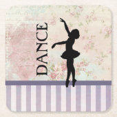 Dance - Ballerina Silhouette  achtergrond Kartonnen Onderzetters (Voorkant)