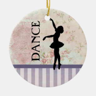 Dance - Ballerina Silhouette  achtergrond Keramisch Ornament