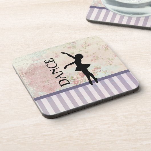 Dance - Ballerina Silhouette  achtergrond Onderzetter (Linkerzijde)