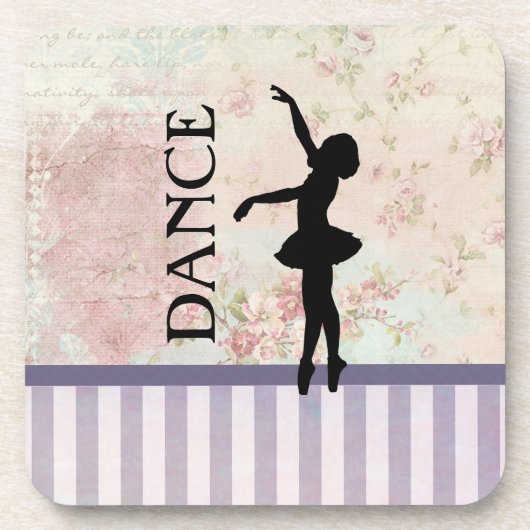Dance - Ballerina Silhouette  achtergrond Onderzetter (Voorkant)