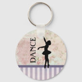 Dance - Ballerina Silhouette  achtergrond Sleutelhanger (Voorkant)
