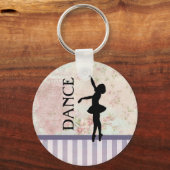 Dance - Ballerina Silhouette  achtergrond Sleutelhanger (Voorkant)