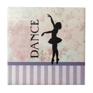 Dance - Ballerina Silhouette  achtergrond Tegeltje