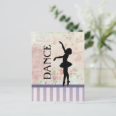 Dance - Ballerina Silhouette over  achtergrond Briefkaart (Staand voorkant)
