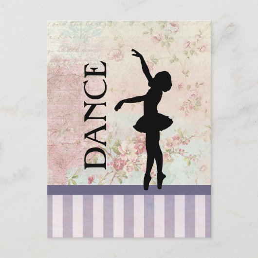 Dance - Ballerina Silhouette over  achtergrond Briefkaart (Voorkant)