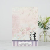 Dance - Ballerina Silhouette over  achtergrond Briefpapier (Staand voorkant)