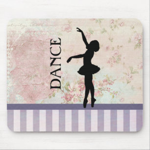 Dance - Ballerina Silhouette over  achtergrond Muismat
