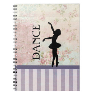 Dance - Ballerina Silhouette over  achtergrond Notitieboek