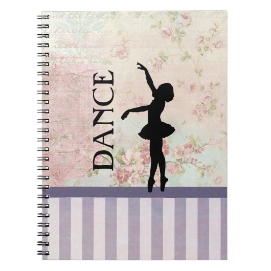 Dance - Ballerina Silhouette over  achtergrond Notitieboek (Voorkant)