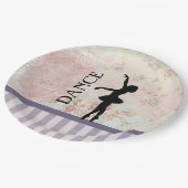 Dance - Ballerina Silhouette over  achtergrond Papieren Bordje (Gekanteld)