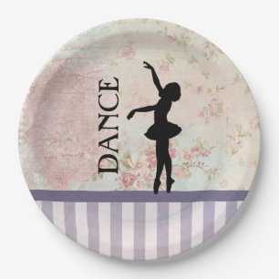 Dance - Ballerina Silhouette over  achtergrond Papieren Bordje
