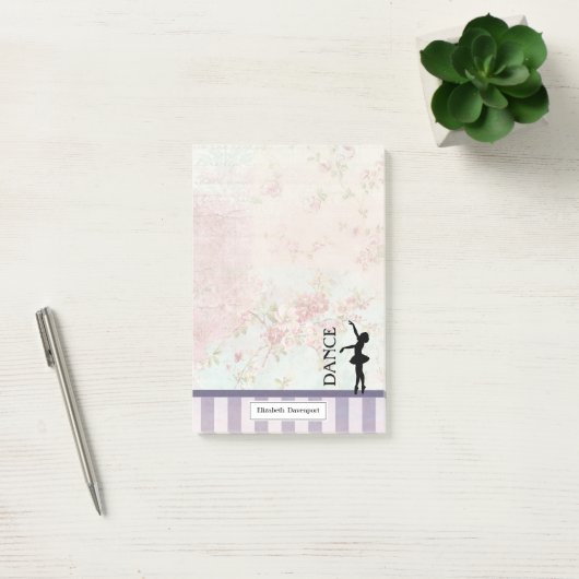 Dance - Ballerina Silhouette over achtergrond Post-it® Notes (Kantoor)