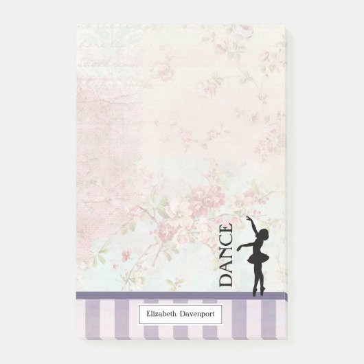 Dance - Ballerina Silhouette over achtergrond Post-it® Notes (Voorkant)