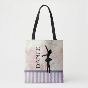 Dance - Ballerina Silhouette over achtergrond Tote Bag