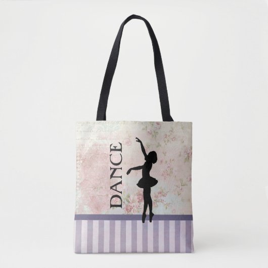 Dance - Ballerina Silhouette over  achtergrond Tote Bag (Voorkant)