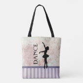 Dance - Ballerina Silhouette over  achtergrond Tote Bag (Achterkant)